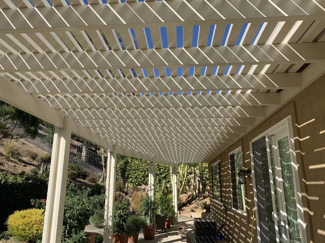 Alumawood lattice patio cover in Agoura Hills Ca